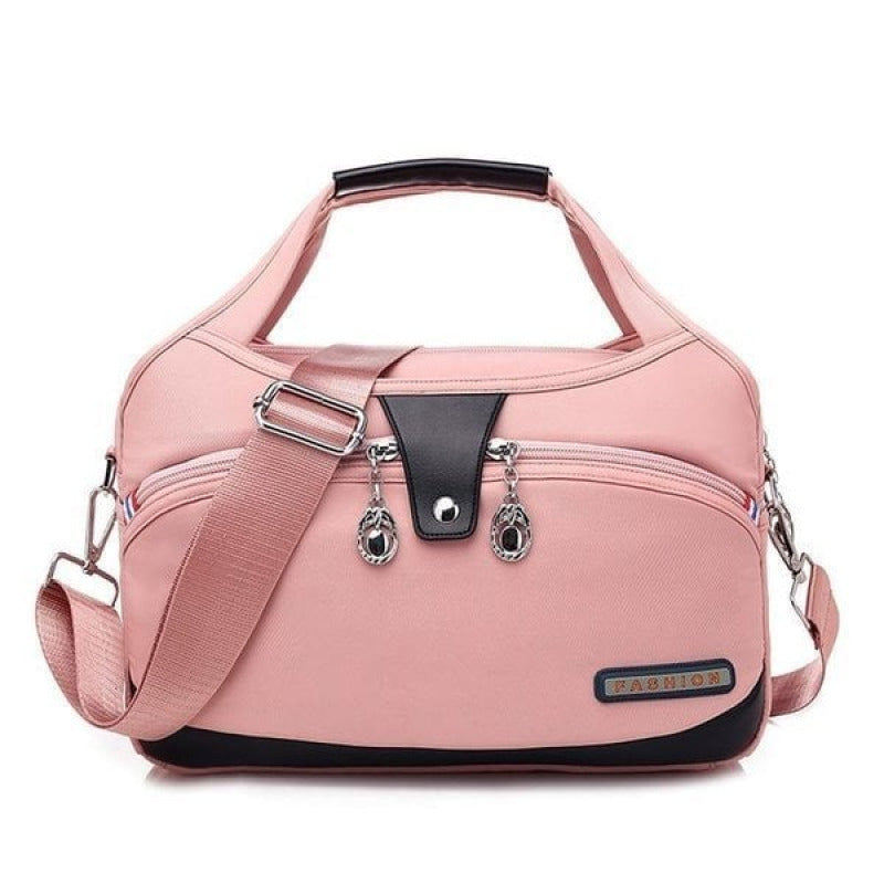 Sac à main WanderChic rose en style moderne et polyester durable pour femmes