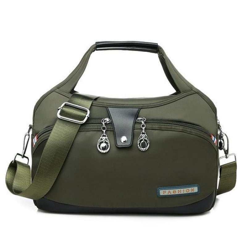 Sac à main WanderChic vert olive avec sécurité élégante et style moderne pour femmes