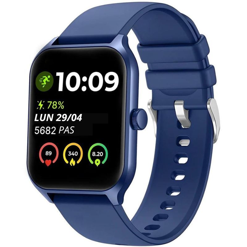 Montre Connectée Santé WellnessWave Bleu | Suivi Santé en Temps Réel - iOS Android