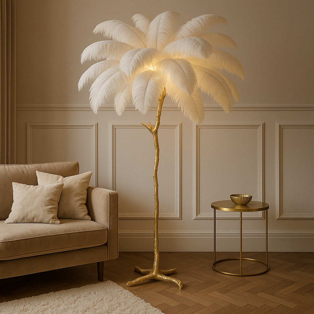 Lampadaire à plumes