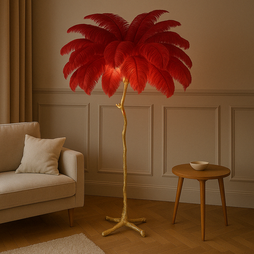 Lampadaire à plumes