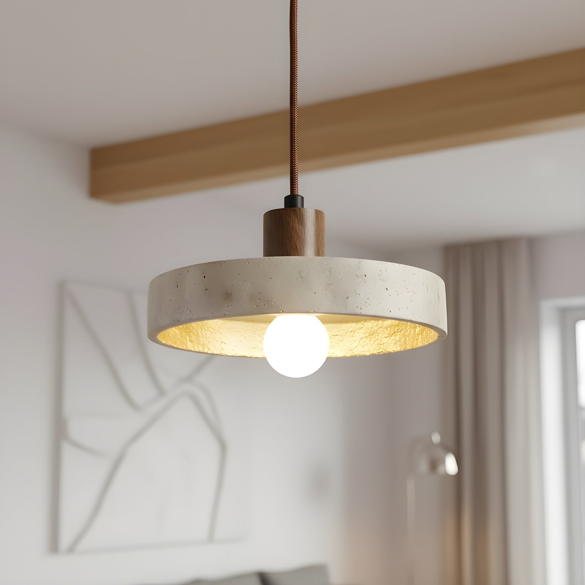 Suspension Bauhaus en travertin