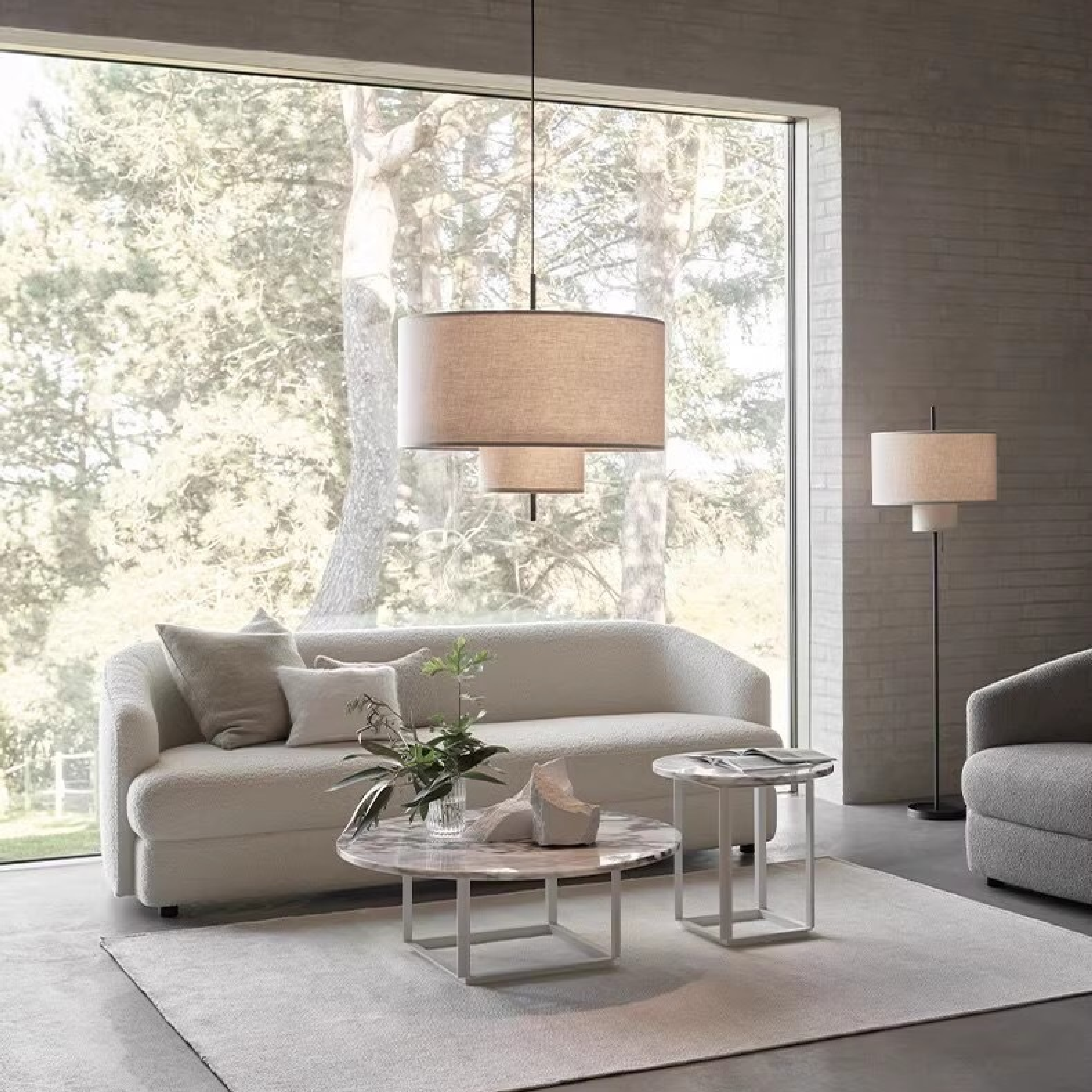 Lampe suspendue en soie Yurina