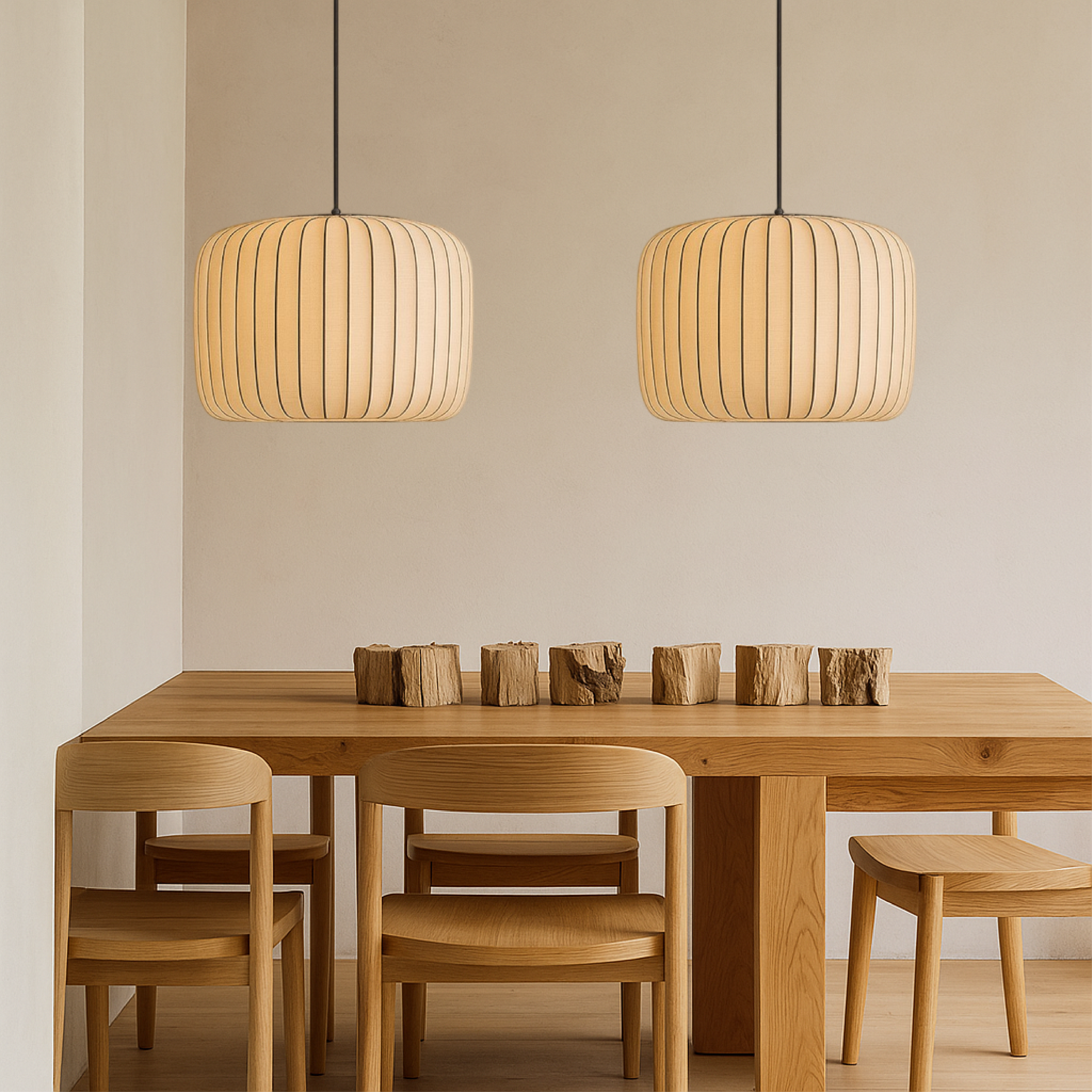 Lampe pendante en soie Rendara