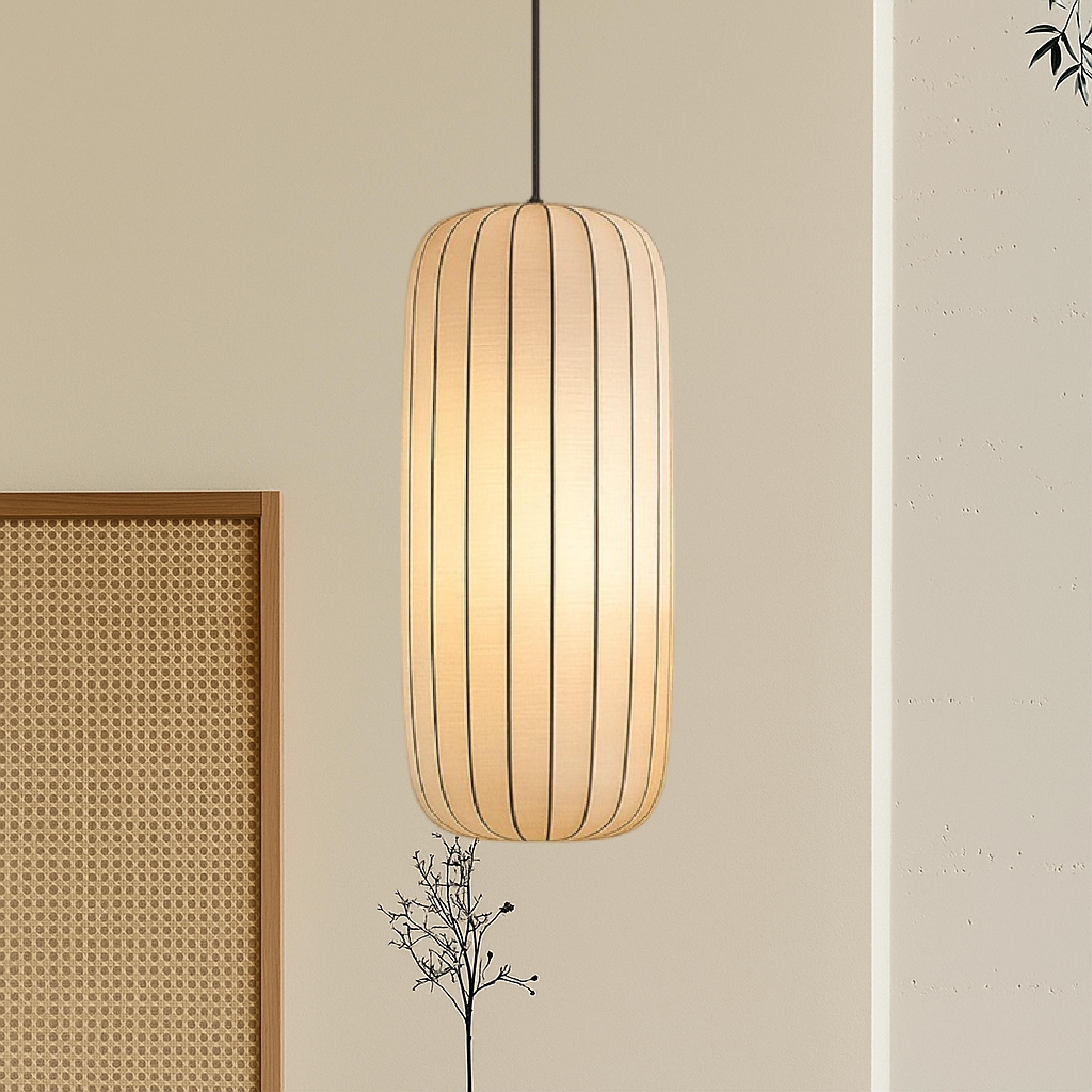 Lampe pendante en soie Rendara