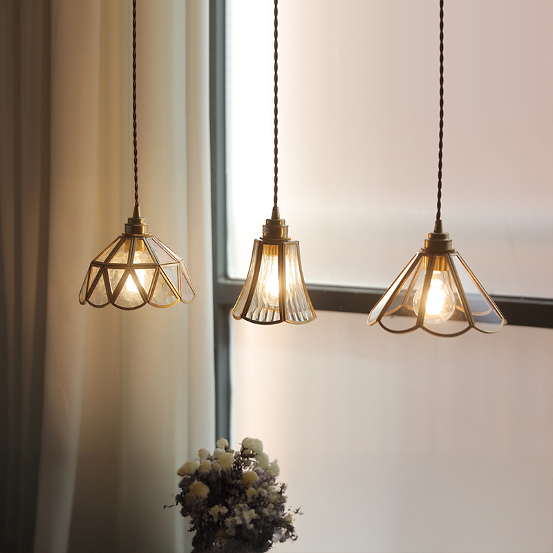 Lampe pendante en verre vintage