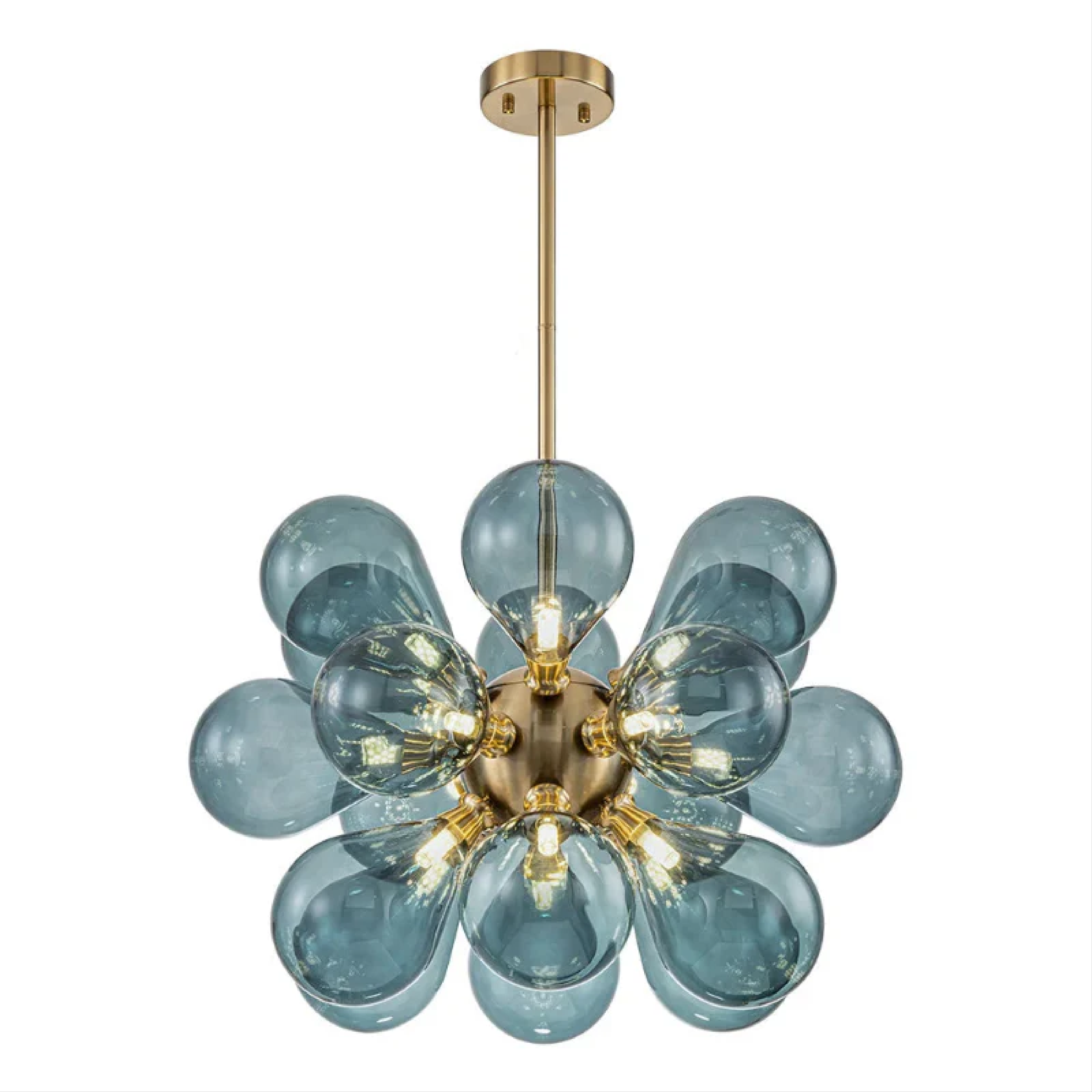 Lustre à grappes en verre bleu de Jarise