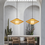 Lampe pendante japonaise en bambou